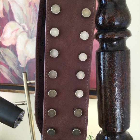 Leather, Studded, Brown Belt - Picture 1 of 7